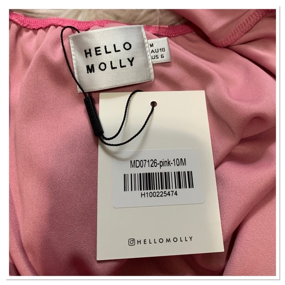 NWT Hello Molly Golden Moon Long Sleeve Mini Dress Pink Size US 6 - Picture 7 of 10